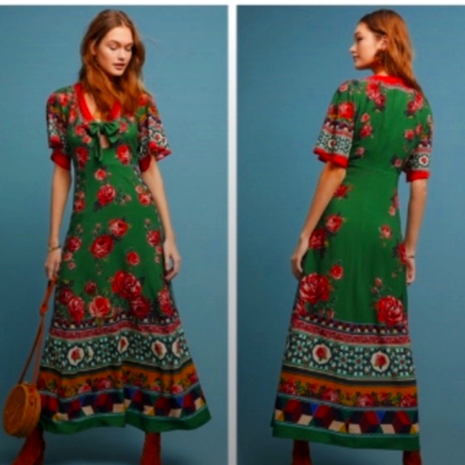 Farm Rio X Anthropologie Bolero Maxi Dress Sp Nwt